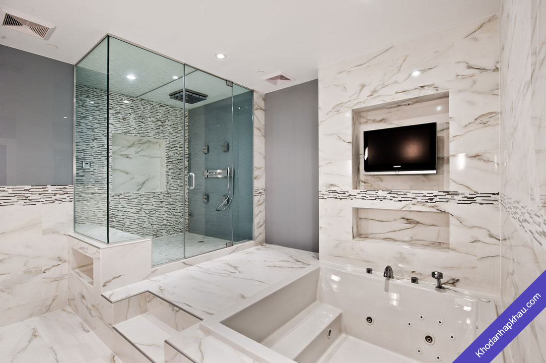 Một số ý tưởng thiết kế phòng tắm hiện đại tuyệt đẹp với đá cẩm thạch - Đá marble